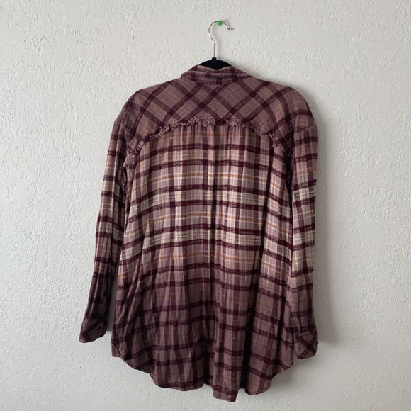 Free People Dip Dye Flannel Buttondown - Picture 2 of 11